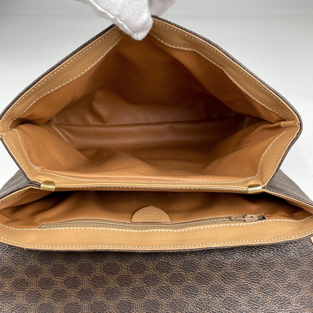 セリーヌ マカダム柄 ハンドバッグ 手提げ ハンドバッグ コーティングキャンバス ブラウン レディース 【中古】 brbag