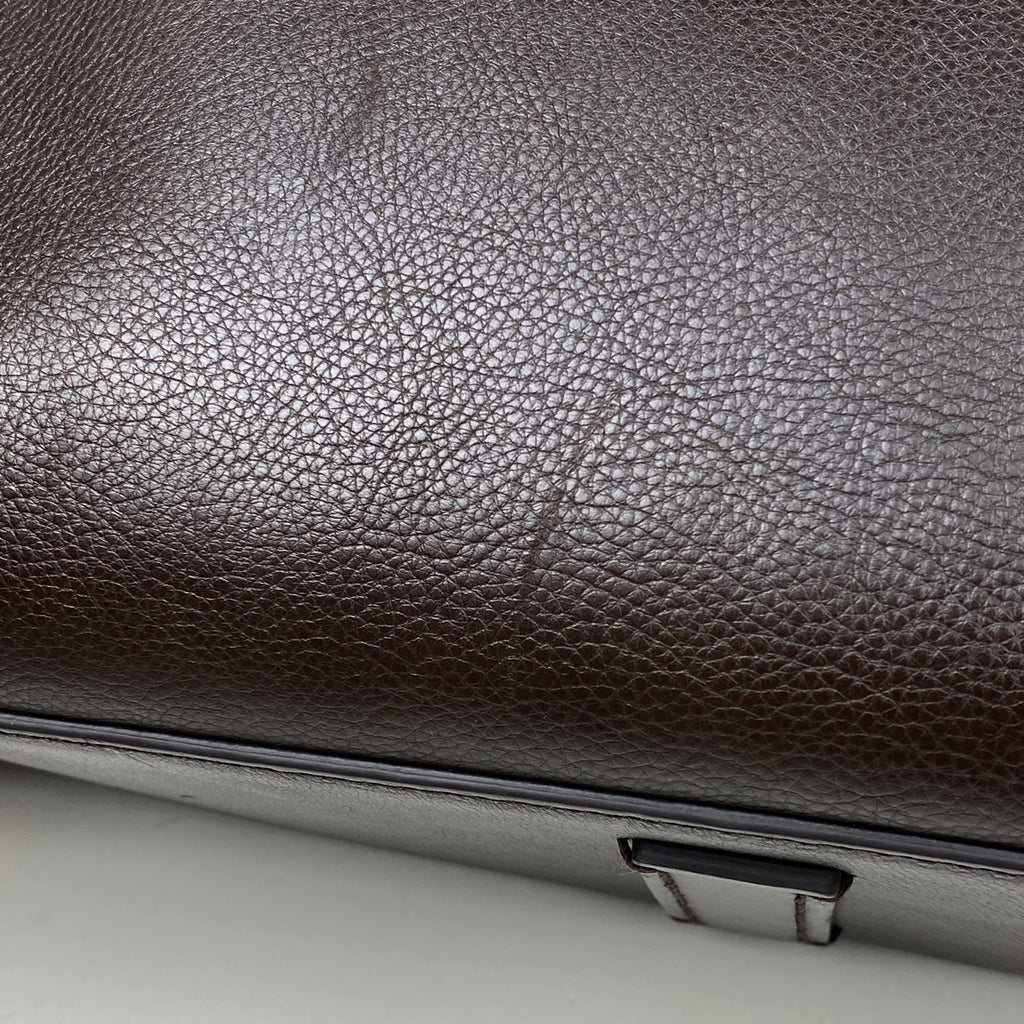 バリー ロゴ ショルダーバッグ メッセンジャーバッグ ショルダーバッグ レザー ダークブラウン メンズ 【中古】 brbag