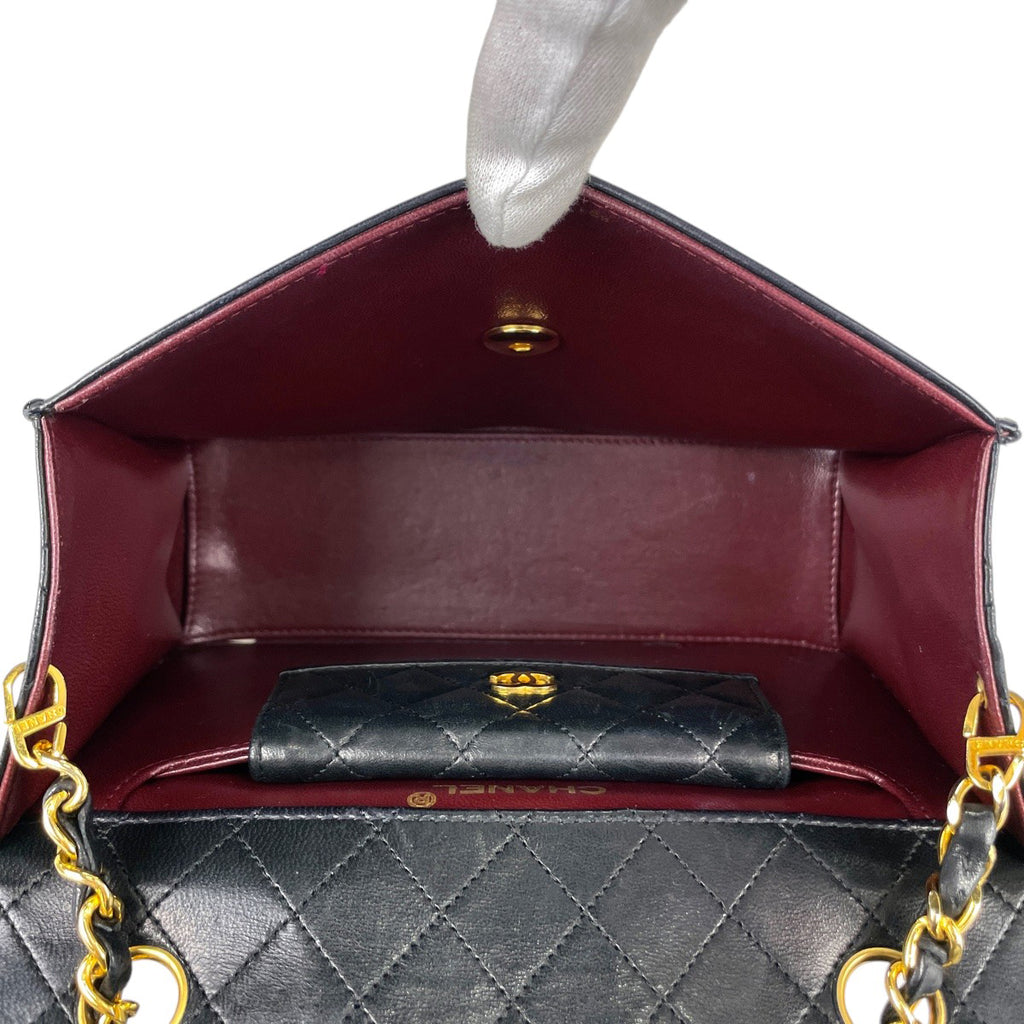 シャネル ロゴ チェーン ショルダーバッグ ターンロック マトラッセ ショルダーバッグ レザー ブラック レディース 【中古】 brbag
