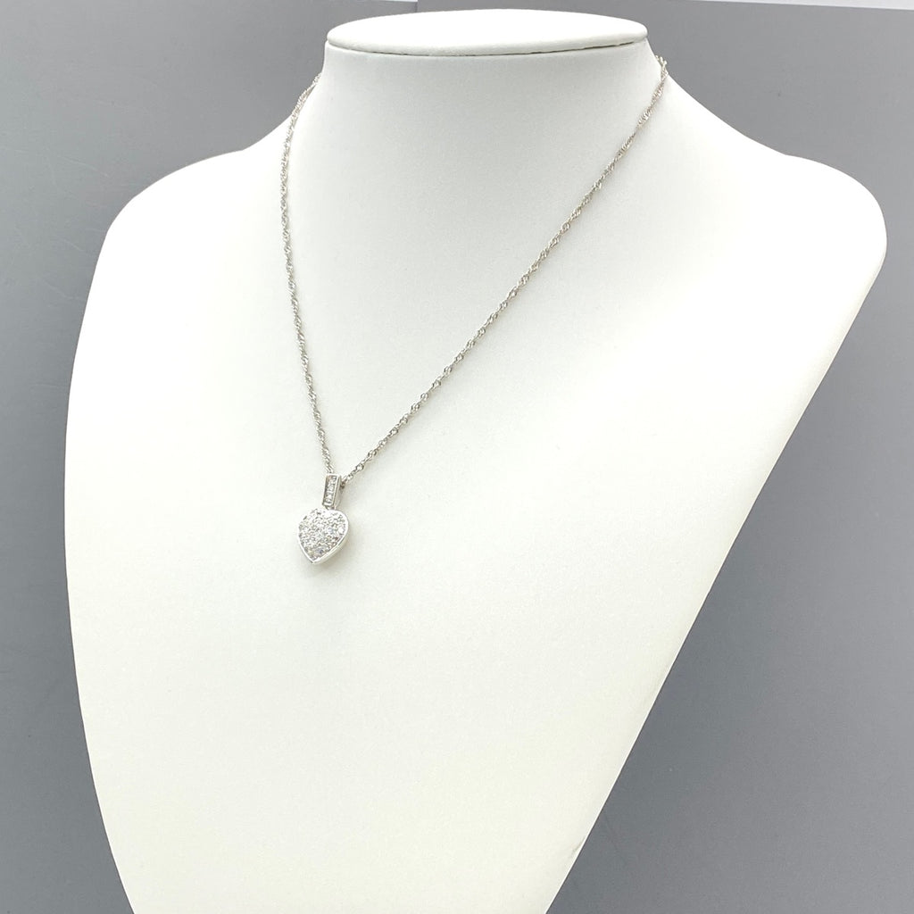 ハートモチーフ デザインネックレス プラチナ ペンダント メレダイヤ ネックレス Pt850 ダイヤモンド レディース 【中古】 
 ラッピング可