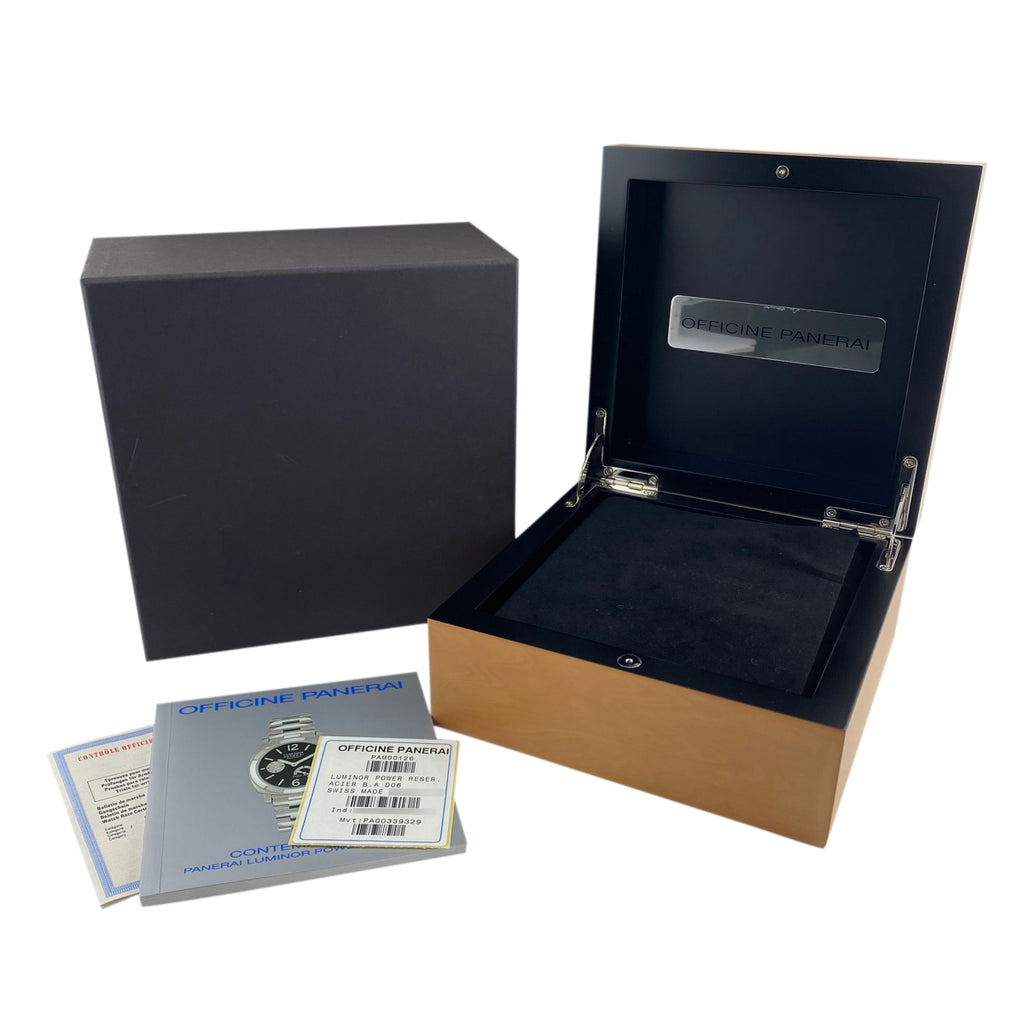 オフィチーネパネライ ルミノール パワーリザーブ PAM00126 腕時計 SS 自動巻き ブラック メンズ 【中古】 　保証対象
 ラッピング可