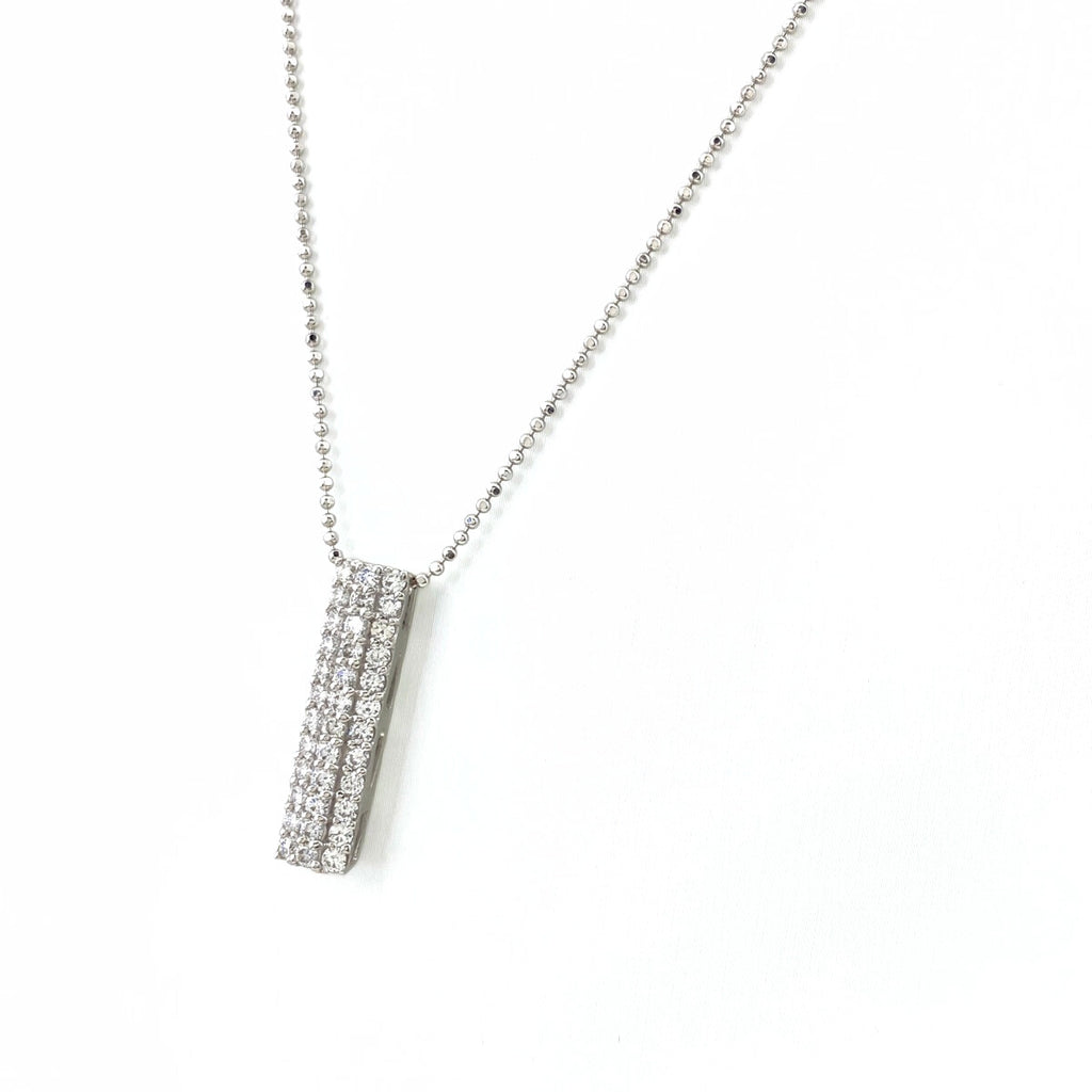 メレダイヤ デザインネックレス WG ホワイトゴールド ペンダント ネックレス K18 WG ダイヤモンド レディース 【中古】nbjwl