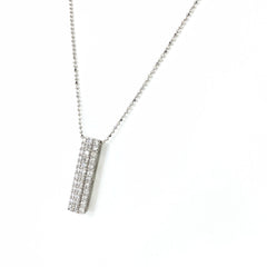 メレダイヤ デザインネックレス WG ホワイトゴールド ペンダント ネックレス K18 WG ダイヤモンド レディース 【中古】nbjwl