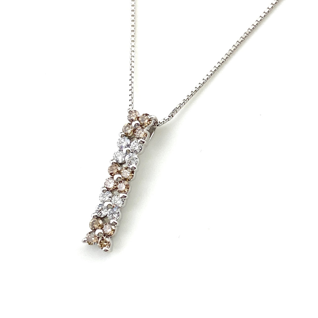 【在庫一掃】 メレダイヤ デザインネックレス WG ホワイトゴールド ペンダント ネックレス K18 WG ダイヤモンド レディース 【中古】nbjwl