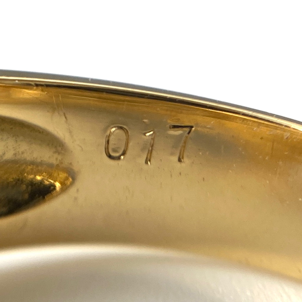 ハートモチーフ リング YG イエローゴールド 指輪 メレダイヤ リング 10号 K18 ダイヤモンド レディース 【中古】