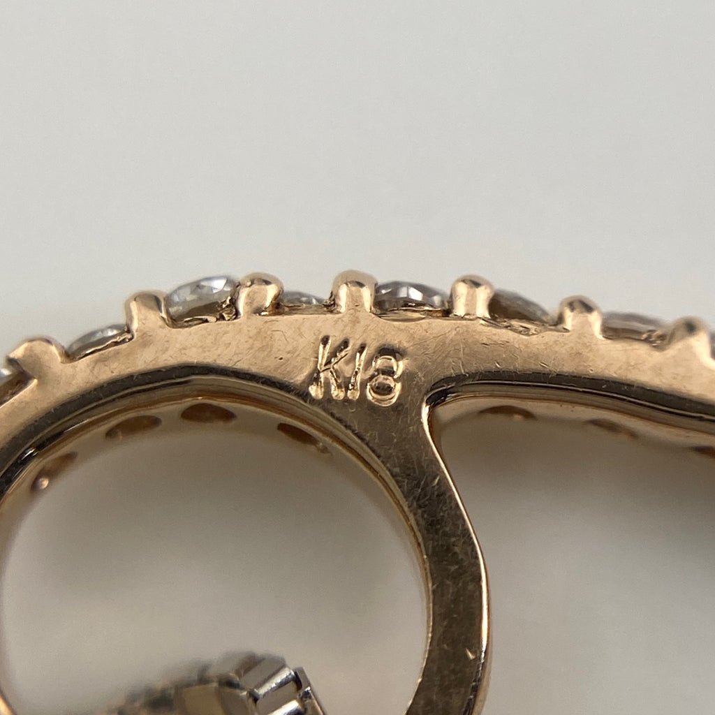 メレダイヤ デザインネックレス PG ピンクゴールド WG ホワイトゴールド ペンダント ネックレス K18 WG ダイヤモンド レディース 【中古】nbjwl
