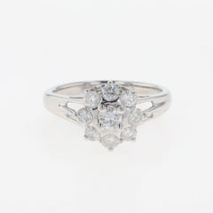 【在庫一掃】 メレダイヤ デザインリング プラチナ 指輪 リング 13号 Pt900 ダイヤモンド レディース 【中古】 nbjwl