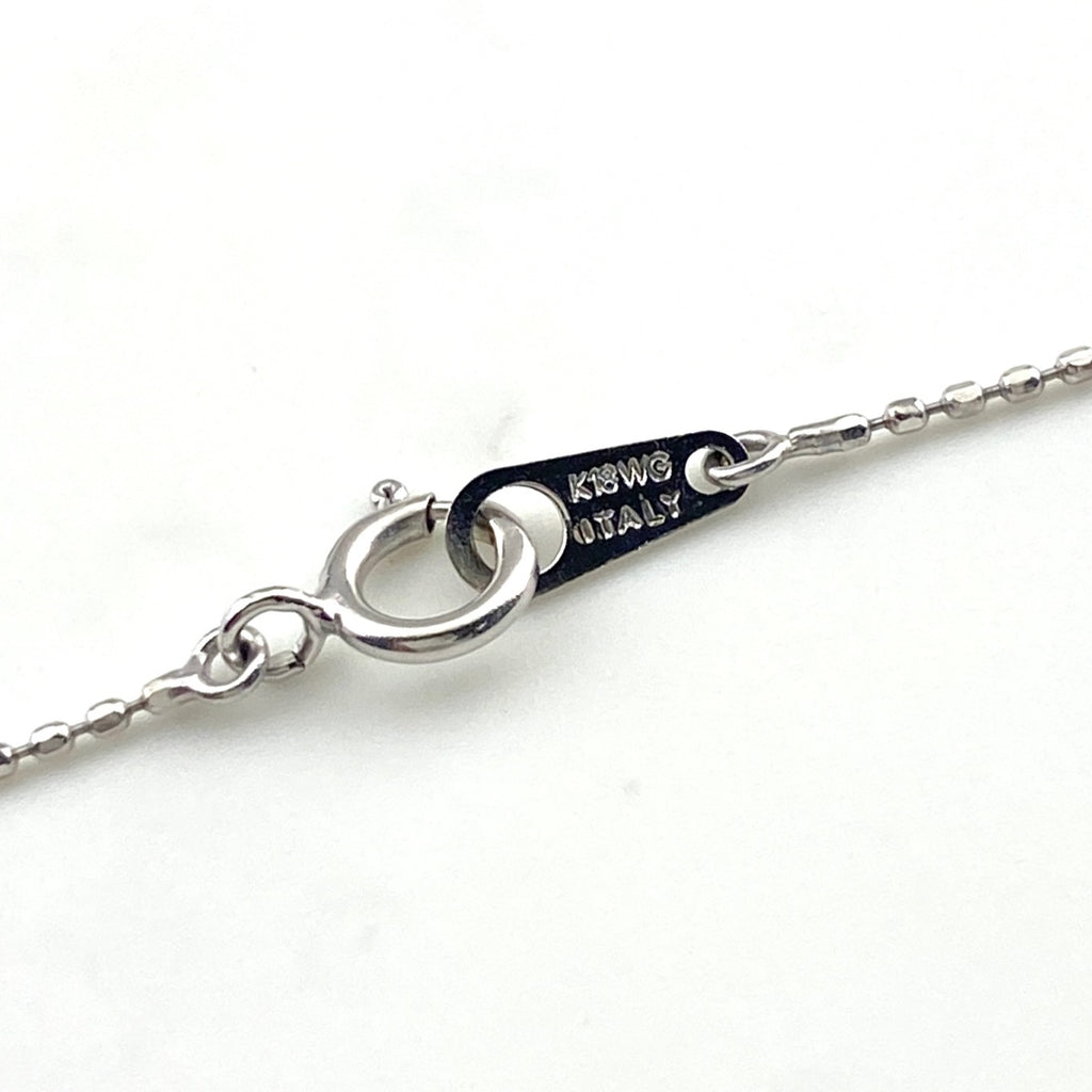 サファイア デザインネックレス WG ホワイトゴールド ペンダント ダイヤモンド ネックレス K18 WG サファイア レディース 【中古】nbjwl