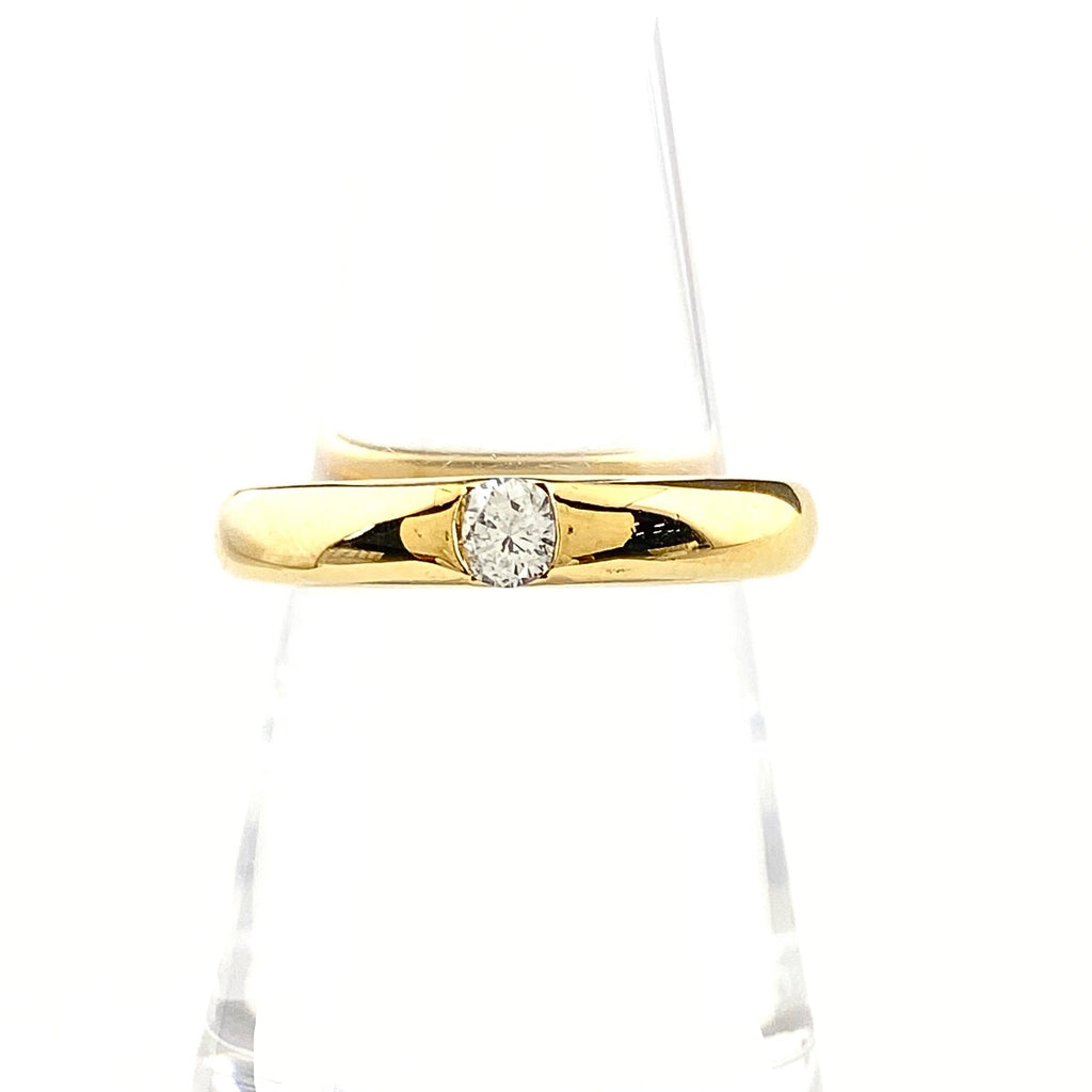 ダイヤモンド デザインリング YG イエローゴールド 指輪 リング 12号 K18 ダイヤモンド レディース 【中古】nbjwl