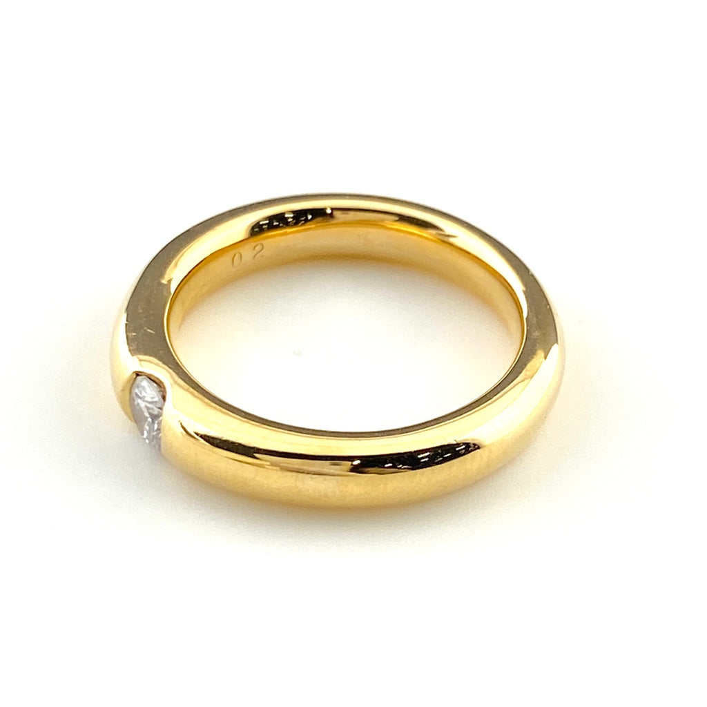 ダイヤモンド デザインリング YG イエローゴールド 指輪 リング 12号 K18 ダイヤモンド レディース 【中古】nbjwl