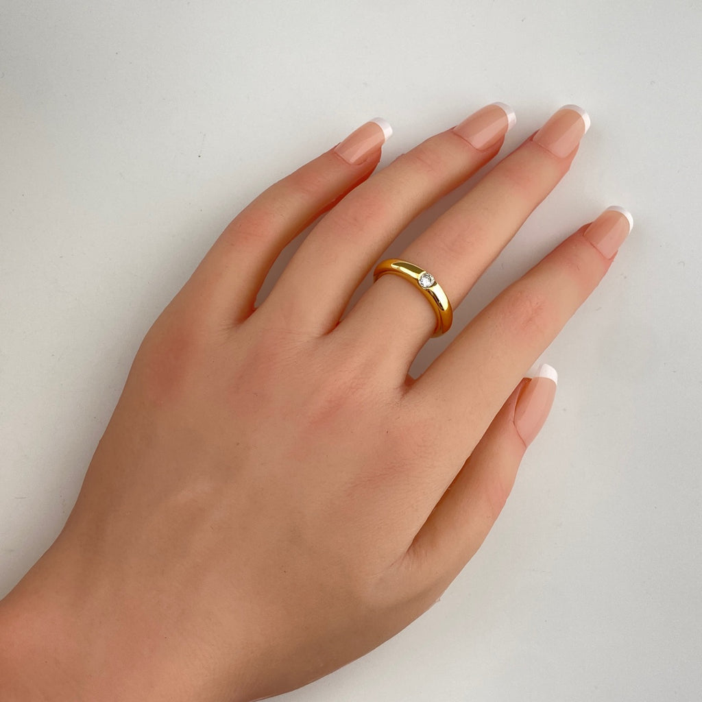 ダイヤモンド デザインリング YG イエローゴールド 指輪 リング 12号 K18 ダイヤモンド レディース 【中古】nbjwl