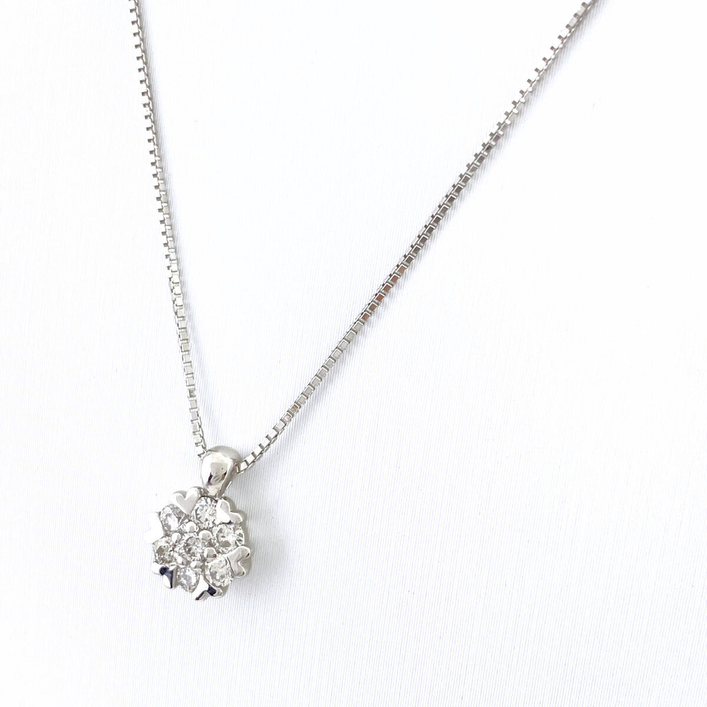 メレダイヤ デザインネックレス WG ホワイトゴールド ペンダント ネックレス K18 WG ダイヤモンド レディース 【中古】nbjwl