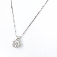 メレダイヤ デザインネックレス WG ホワイトゴールド ペンダント ネックレス K18 WG ダイヤモンド レディース 【中古】nbjwl