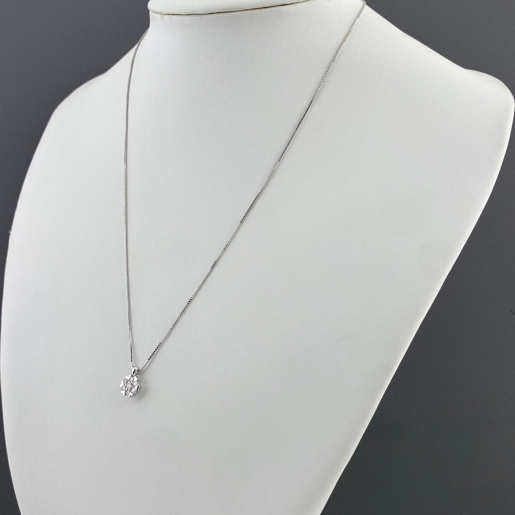 メレダイヤ デザインネックレス WG ホワイトゴールド ペンダント ネックレス K18 WG ダイヤモンド レディース 【中古】nbjwl