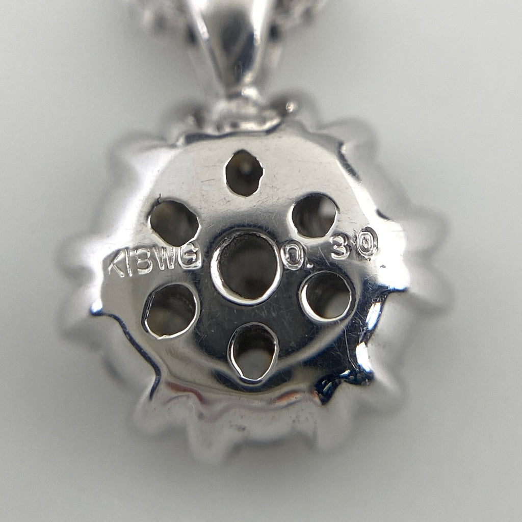 メレダイヤ デザインネックレス WG ホワイトゴールド ペンダント ネックレス K18 WG ダイヤモンド レディース 【中古】nbjwl