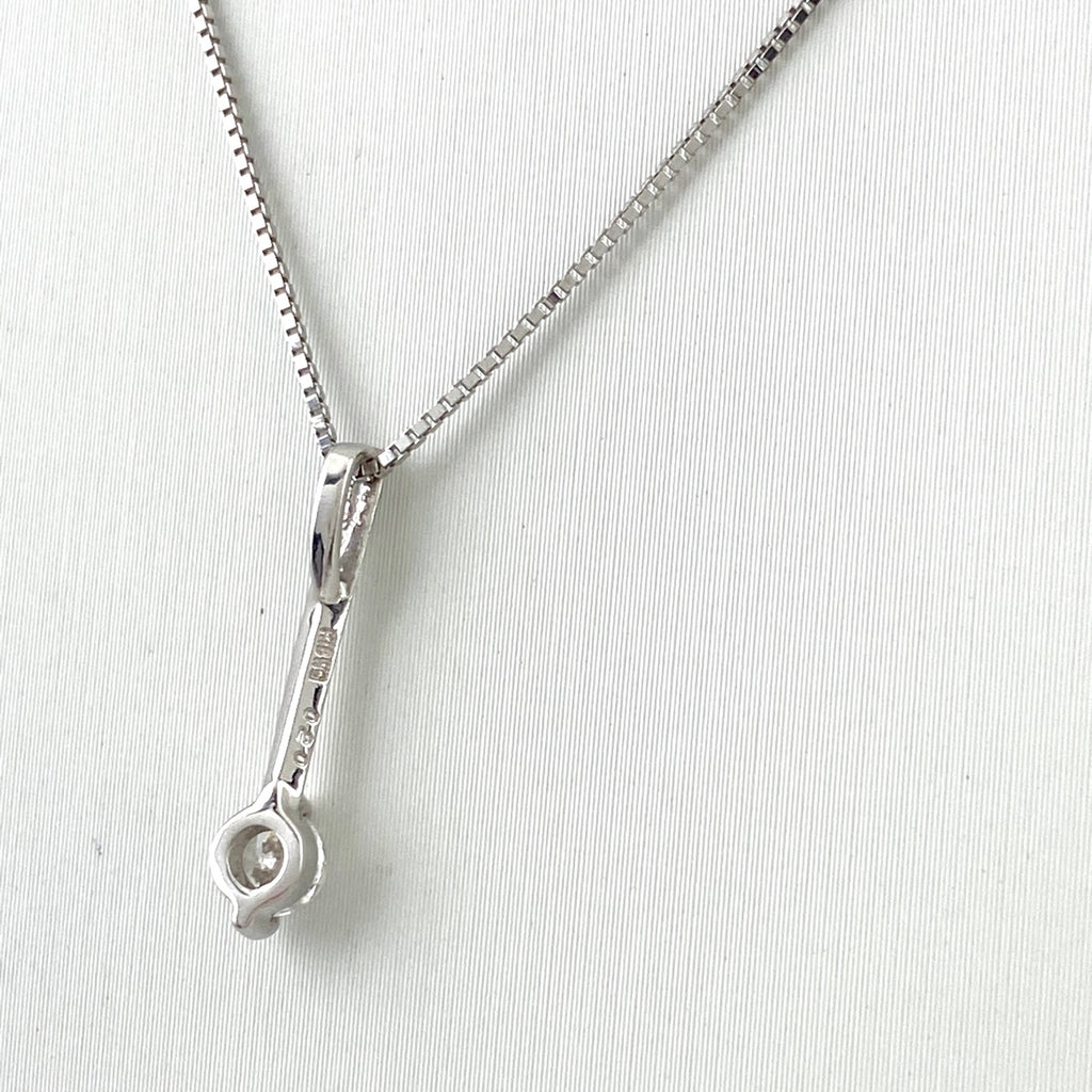 メレダイヤ デザインネックレス WG ホワイトゴールド ペンダント ネックレス K18 WG ダイヤモンド レディース 【中古】nbjwl
