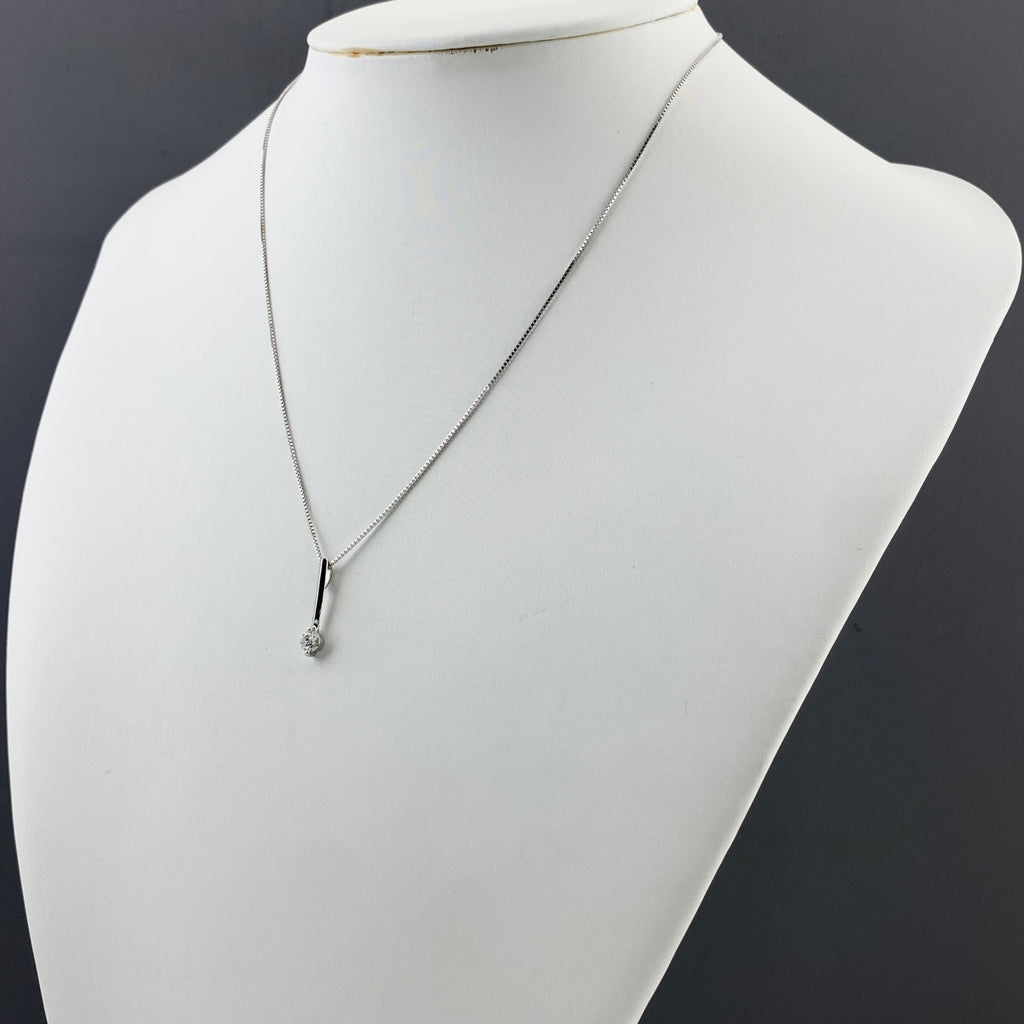メレダイヤ デザインネックレス WG ホワイトゴールド ペンダント ネックレス K18 WG ダイヤモンド レディース 【中古】nbjwl