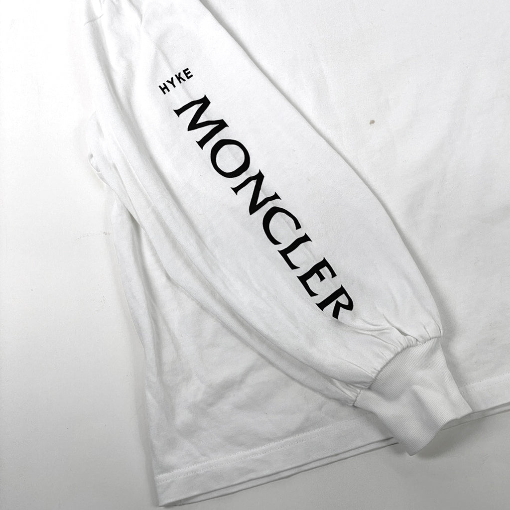 モンクレール ロゴ ラウンドネック 長袖Tシャツ MONCLER HYKE ハイク モンクレール ジーニアス４ トップス 長袖Ｔシャツ 綿 ホワイト レディース 【中古】