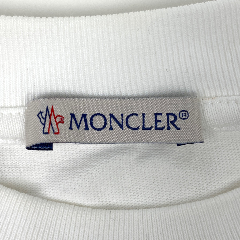 モンクレール ロゴ ラウンドネック 長袖Tシャツ MONCLER HYKE ハイク モンクレール ジーニアス４ トップス 長袖Ｔシャツ 綿 ホワイト レディース 【中古】