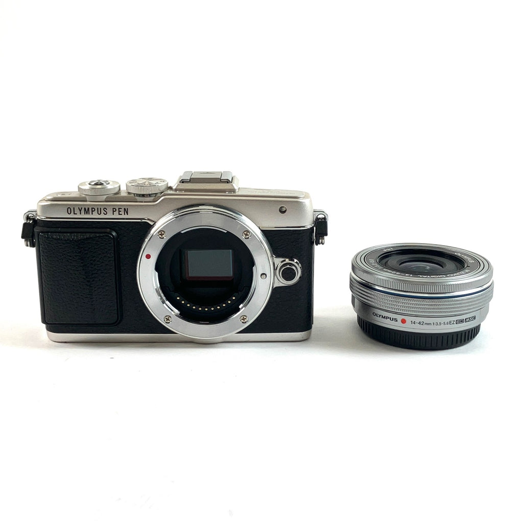 オリンパス OLYMPUS PEN Lite E-PL7 14-42mm EZレンズキット シルバー デジタル ミラーレス 一眼カメラ 【中古】