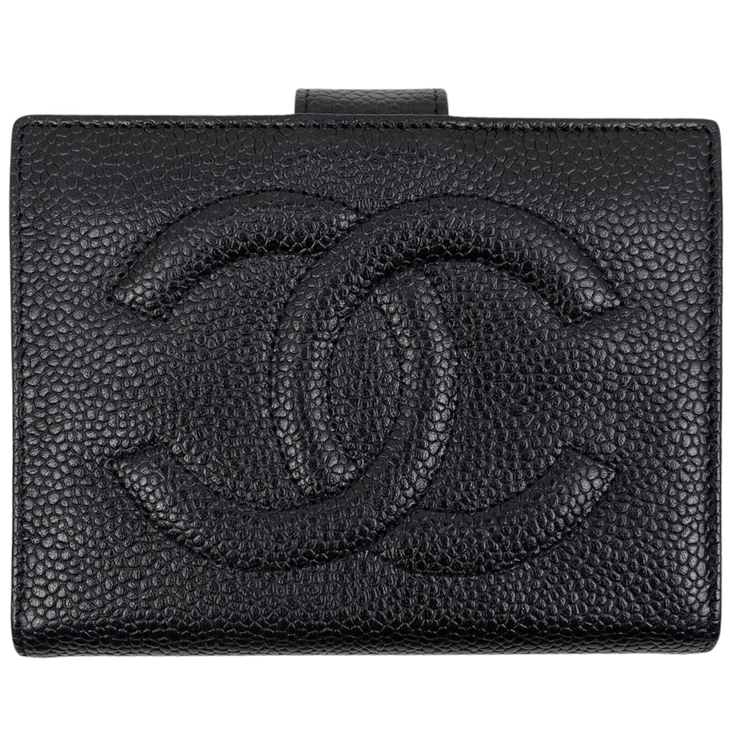 Used 通常品】シャネル CHANEL 二つ折り財布 キャビアスキン CC