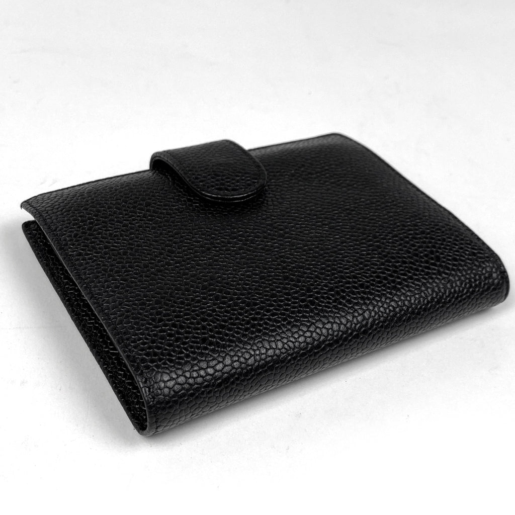 CHANEL シャネル ココマーク 二つ折りがま口長財布 ブラック/GP