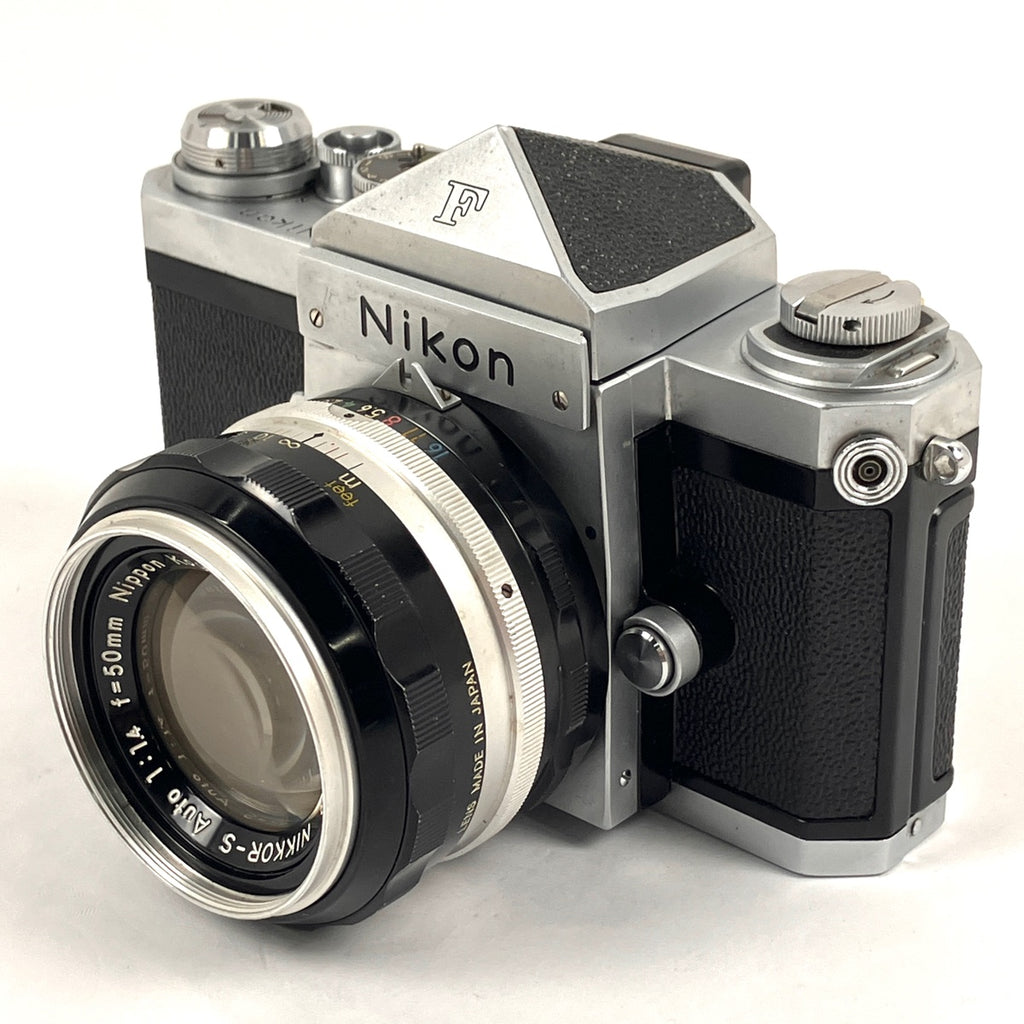 ニコン Nikon F アイレベル シルバー + NIKKOR-S Auto 50mm F1.4［ジャンク品］ フィルム マニュアルフォーカス 一眼レフカメラ 【中古】