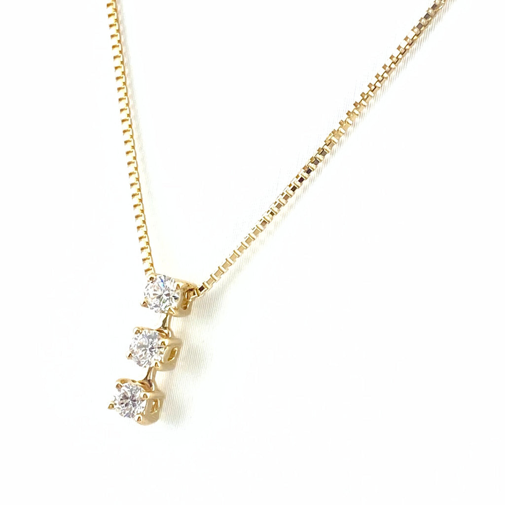 メレダイヤ デザインネックレス YG イエローゴールド ペンダント ネックレス K18 ダイヤモンド レディース 【中古】nbjwl