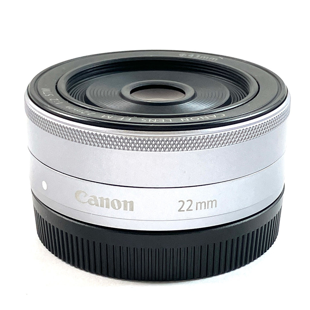 キヤノン Canon EF-M 22mm F2 STM シルバー 一眼カメラ用レンズ（オートフォーカス） 【中古】