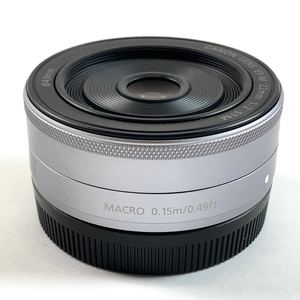 キヤノン Canon EF-M 22mm F2 STM シルバー 一眼カメラ用レンズ（オートフォーカス） 【中古】