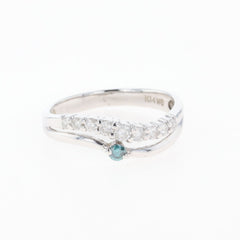 メレダイヤ デザインリング WG ホワイトゴールド 指輪 トリートメントダイヤ リング 10.5号 K14 WG ダイヤモンド レディース 【中古】nbjwl