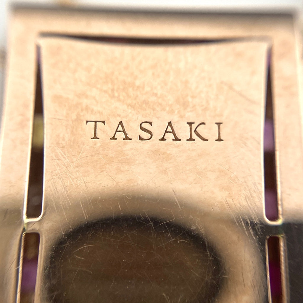 タサキ サファイア ダイヤ SG750 サクラゴールド ネックレス ルビー ペンダント  ネックレス 750 ダイヤモンド SG レディース 【中古】brjwl