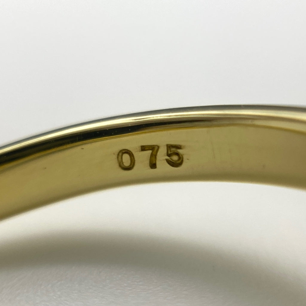 ルビー デザインリング YG イエローゴールド 指輪 メレダイヤ リング 9.5号 K18 ルビー ダイヤモンド レディース 【中古】nbjwl
