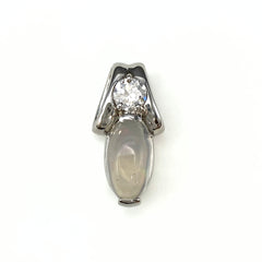 ウォーターオパール ペンダントトップ プラチナ メレダイヤ ペンダントトップ Pt900 ダイヤモンド ウォーターオパール レディース 【中古】nbjwl