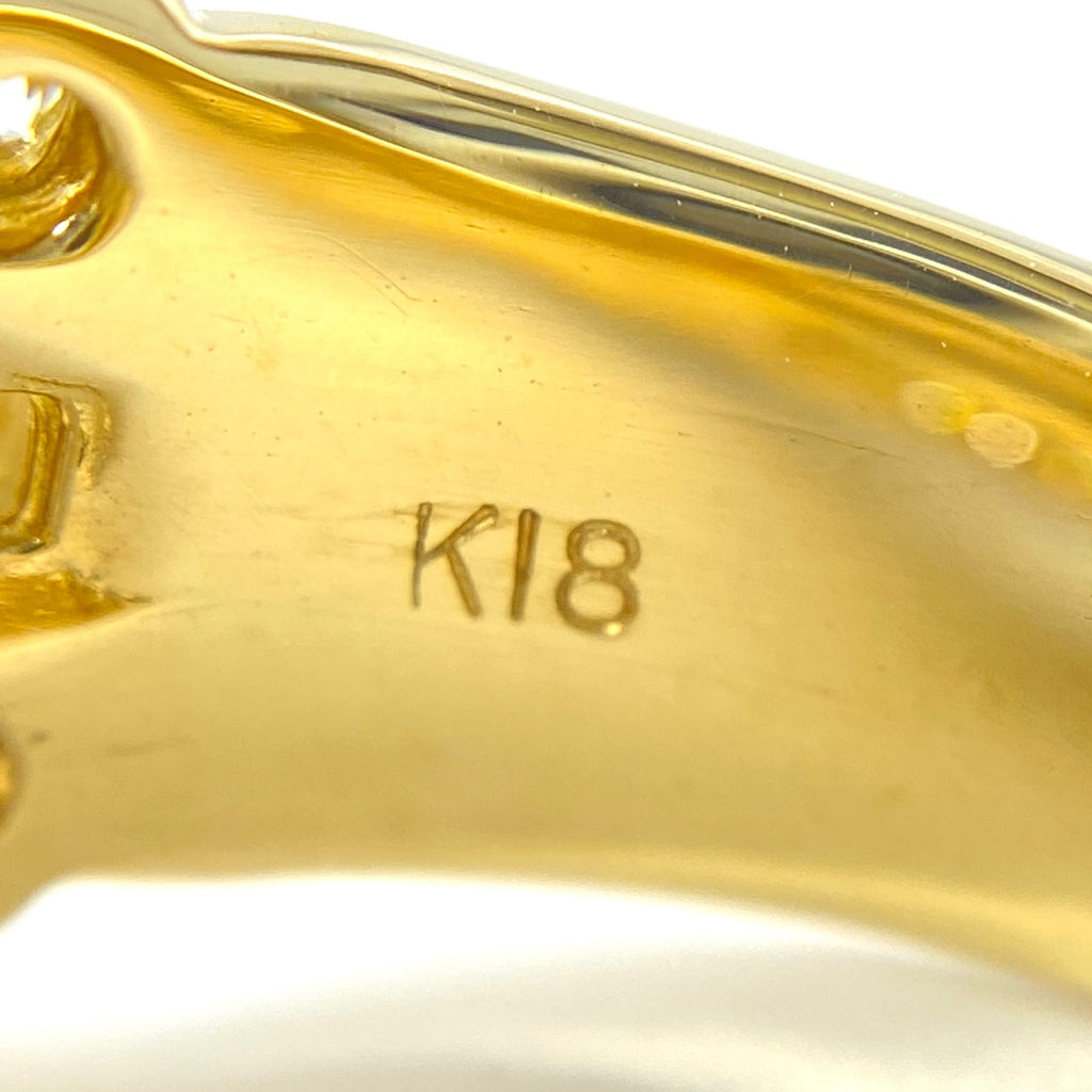 ダイヤモンド デザインリング YG イエローゴールド 指輪 リング 10.5号 K18 ダイヤモンド レディース 【中古】 
 ラッピング可
