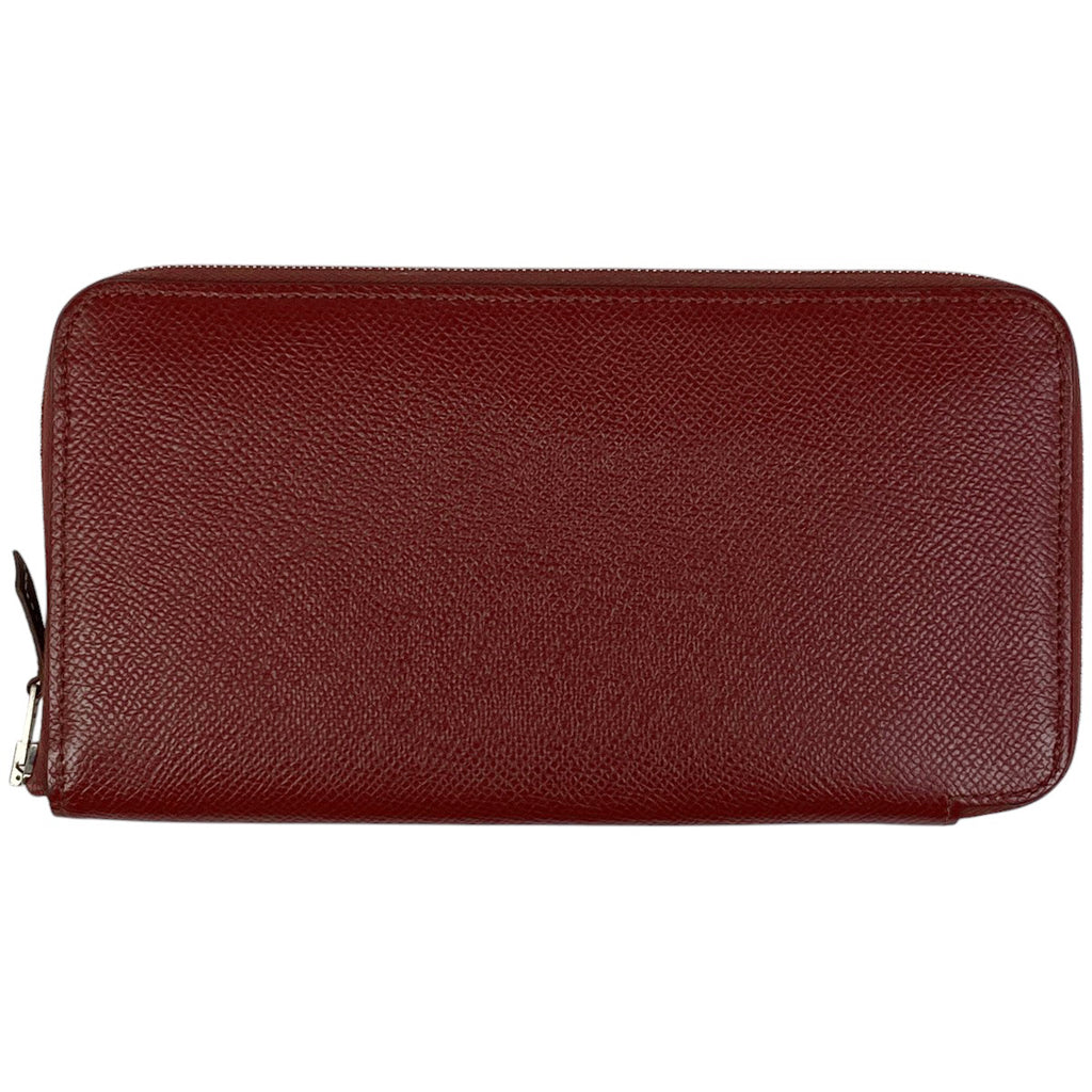 エルメス アザップ ロング シルクイン ラウンドファスナー スカーフ 長財布 ヴォーエプソン ルビー X レディース 【中古】 brbag