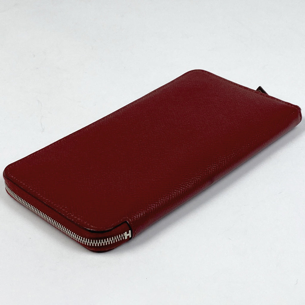 エルメス アザップ ロング シルクイン ラウンドファスナー スカーフ 長財布 ヴォーエプソン ルビー X レディース 【中古】 brbag