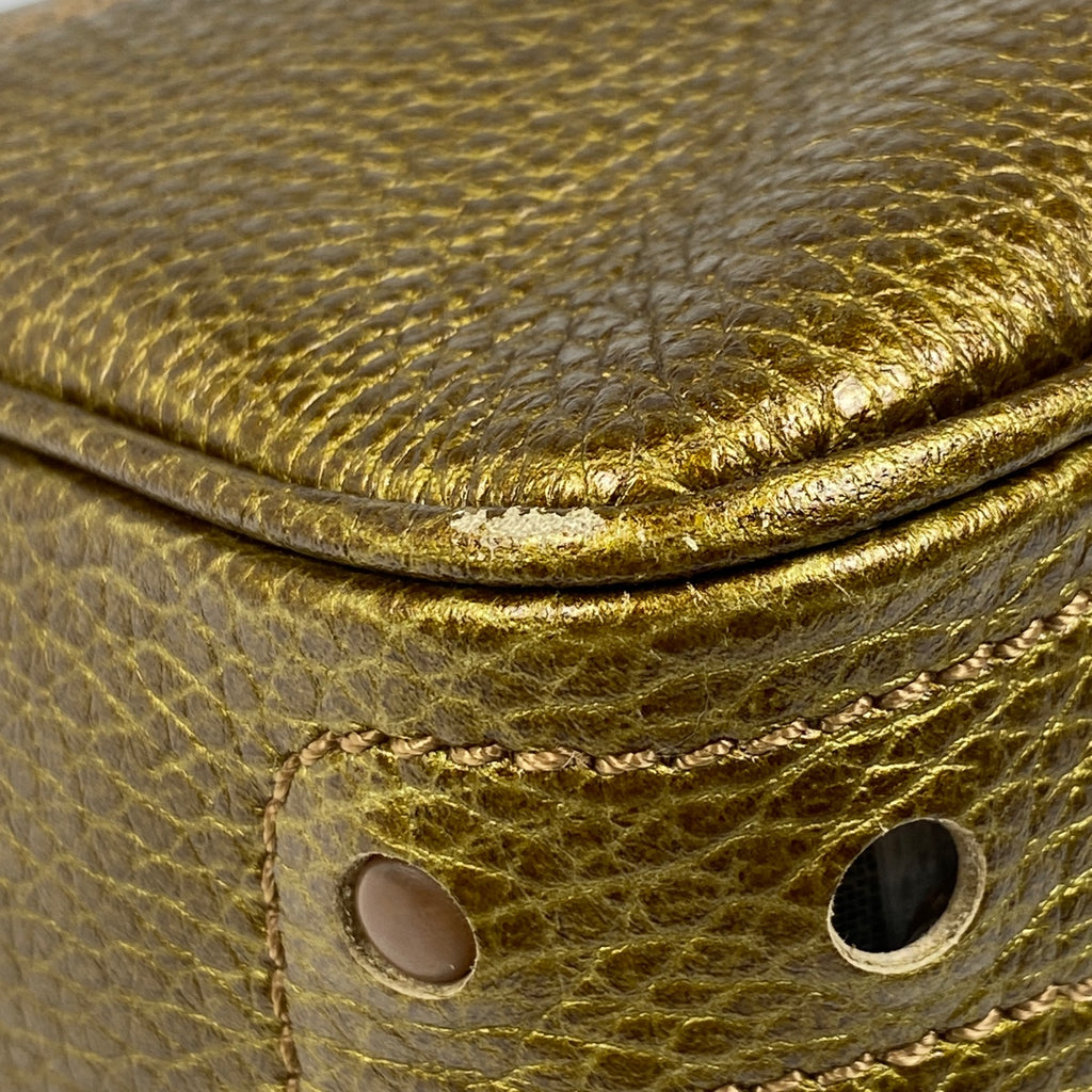 トッズ ロゴ ハンドバッグ メタリック ハンドバッグ レザー ブラウン レディース 【中古】 brbag