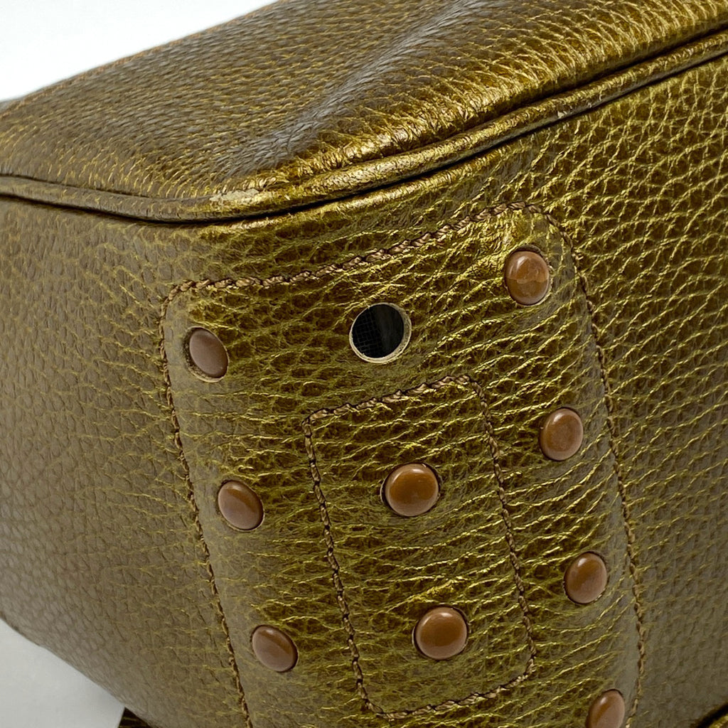 トッズ ロゴ ハンドバッグ メタリック ハンドバッグ レザー ブラウン レディース 【中古】 brbag