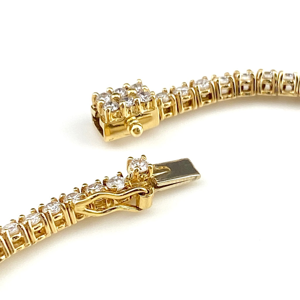メレダイヤ デザインブレスレット YG イエローゴールド 腕輪 ブレスレット K18 ダイヤモンド レディース 【中古】nbjwl