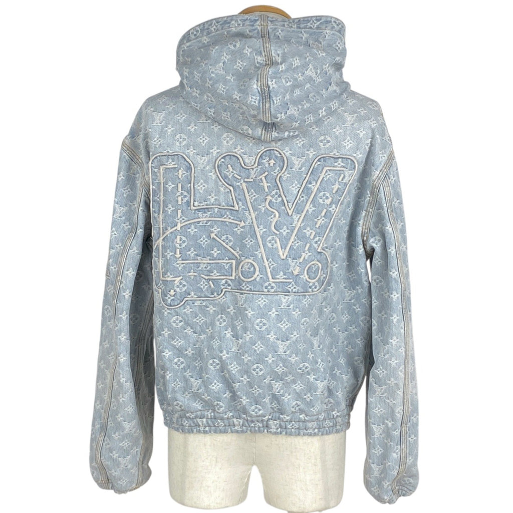 【Loius Vuitton】フロック加工 モノグラム デニムパーカー Flocked Monogram Denim Hoodie - Men - Ready-to-Wear | LOUIS