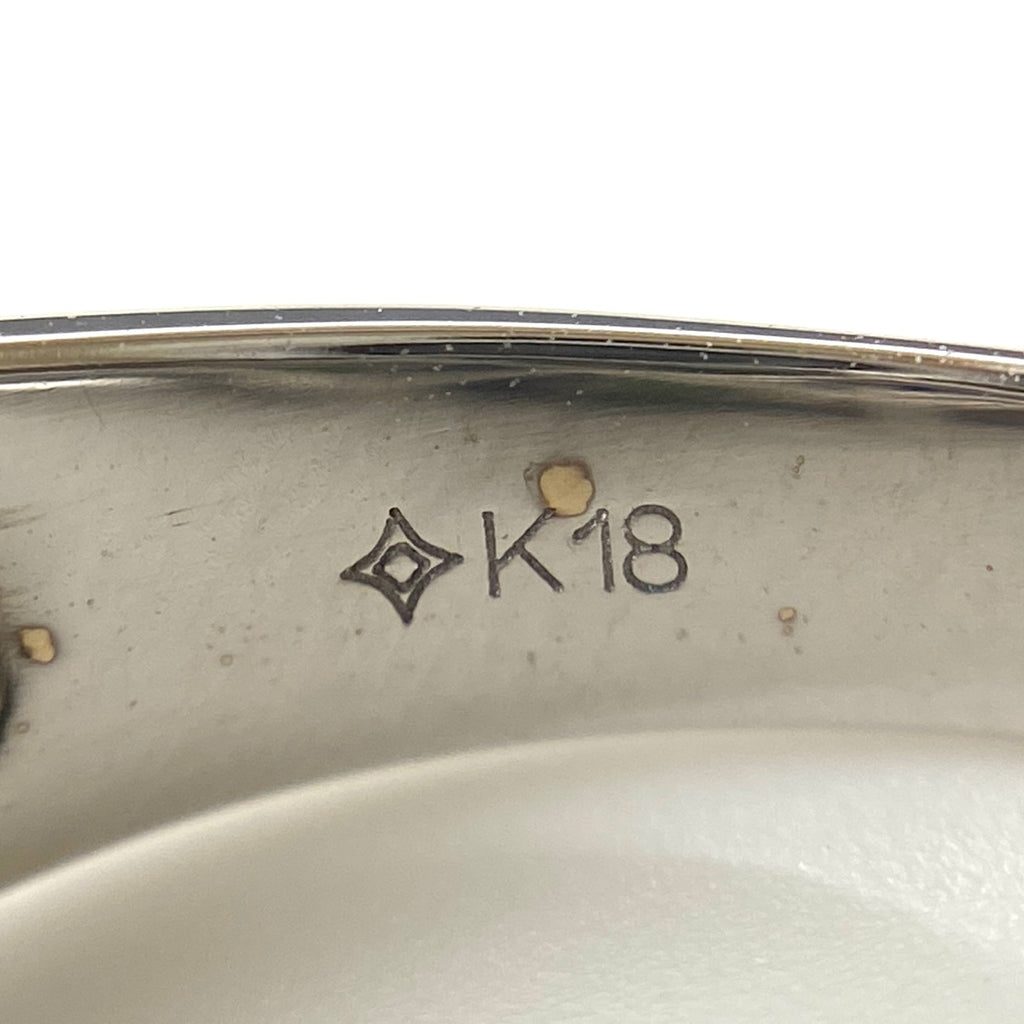 GSTV フラワーモチーフ デザインリング 指輪 メレダイヤ サファイア 花 ダイヤモンド リング 16号 K18 サファイア グリーングロッシュラーガーネット レディース 【中古】brjwl