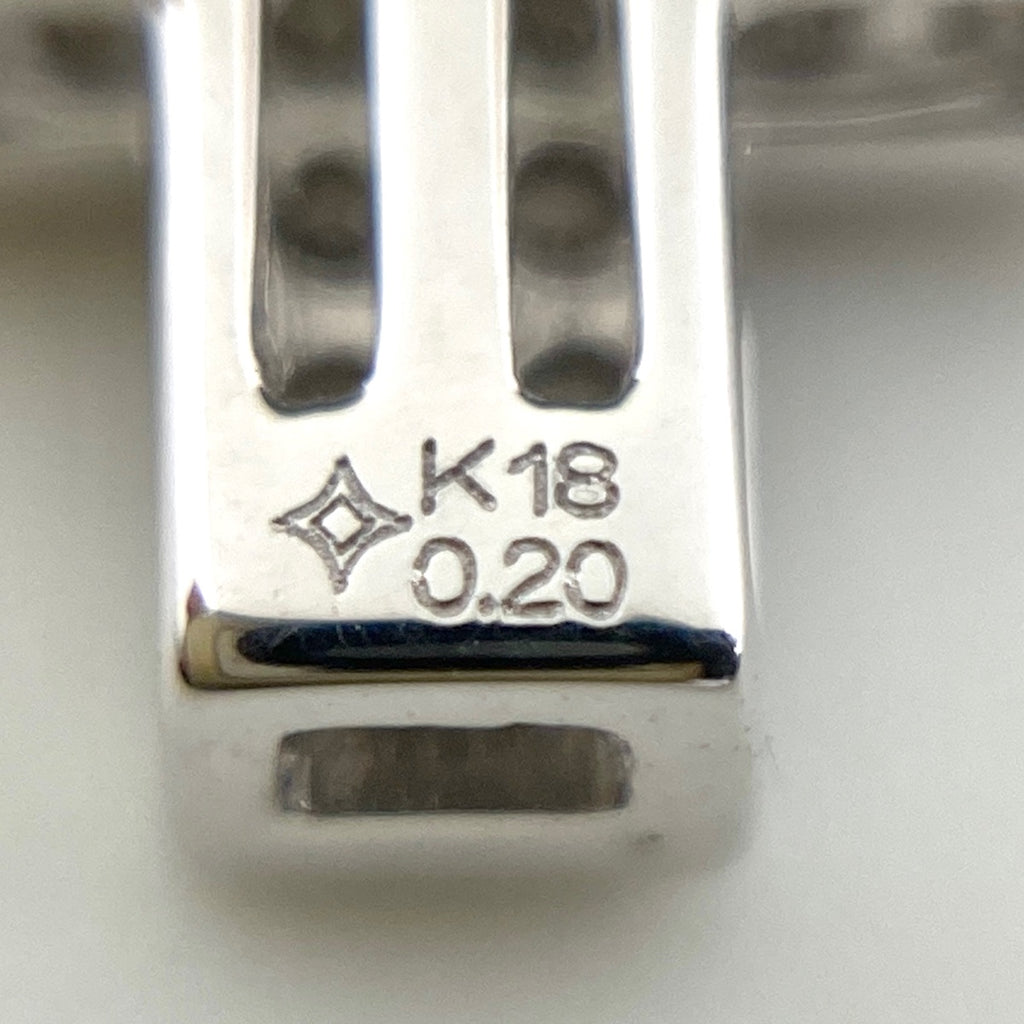【在庫一掃】 GSTV クロスモチーフ デザインネックレス WG ホワイトゴールド メレダイヤ 十字架 ペンダント ネックレス K18 WG ダイヤモンド レディース 【中古】brjwl