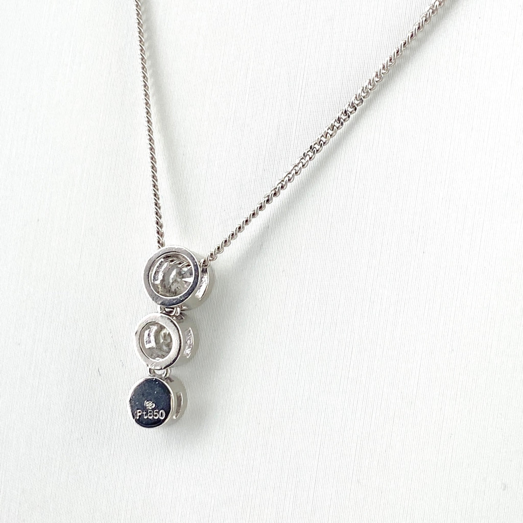 メレダイヤ デザインネックレス プラチナ ペンダント ネックレス Pt850 ダイヤモンド レディース 【中古】nbjwl