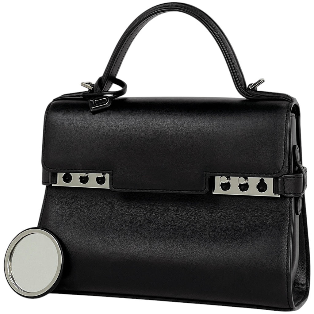 デルヴォー タンペート ハンドバッグ 2WAY ショルダーバッグ ハンドバッグ レザー ブラック レディース 【中古】