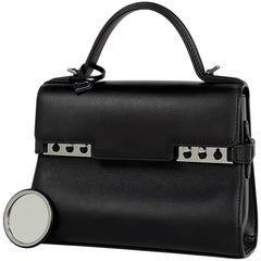 デルヴォー タンペート ハンドバッグ 2WAY ショルダーバッグ ハンドバッグ レザー ブラック レディース 【中古】
