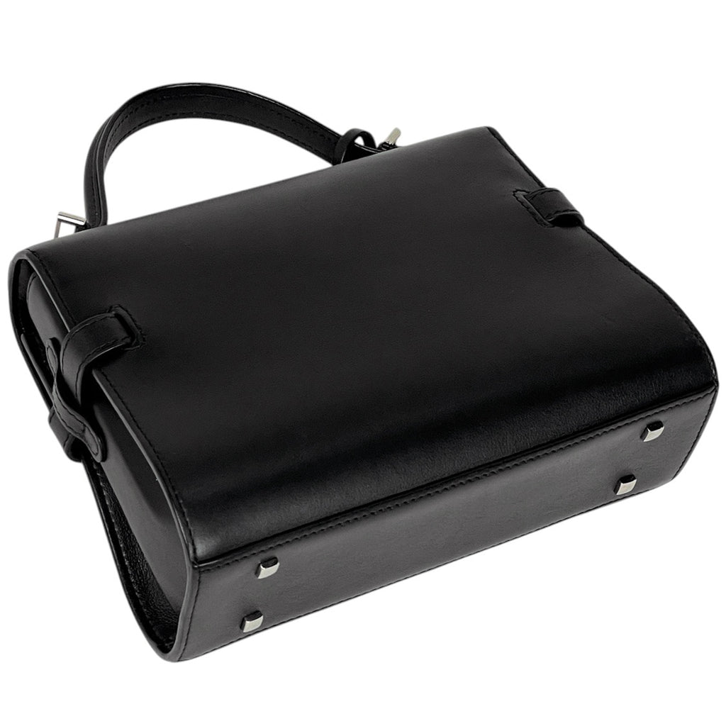 デルヴォー タンペート ハンドバッグ 2WAY ショルダーバッグ ハンドバッグ レザー ブラック レディース 【中古】