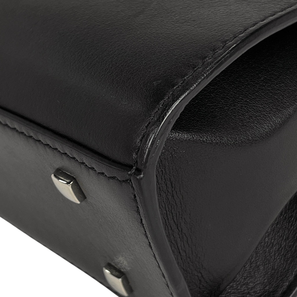 デルヴォー タンペート ハンドバッグ 2WAY ショルダーバッグ ハンドバッグ レザー ブラック レディース 【中古】