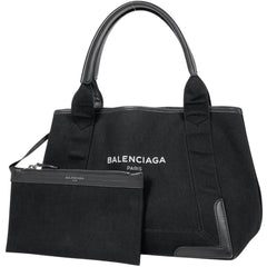 バレンシアガ ネイビー スモール カバス ハンドバッグ ロゴ トートバッグ キャンバス ブラック 339933 レディース 【中古】 brbag