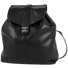 シャネル ココマーク リュックサック バックパック デイパック リュック キャビアスキン ブラック レディース 【中古】brbag